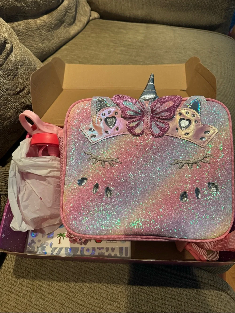 Kids Sparkle Unicorn Lunch Bag - Pink